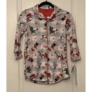 New Peanuts Girls Nightshirt Snoopy Christmas Charlie‎ Brown Xmas - Small
